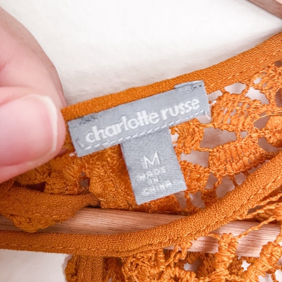 Charlotte Russe Flowy Sleeves Womens Floral Crop Top With Open Back Size M - Picture 8 of 9